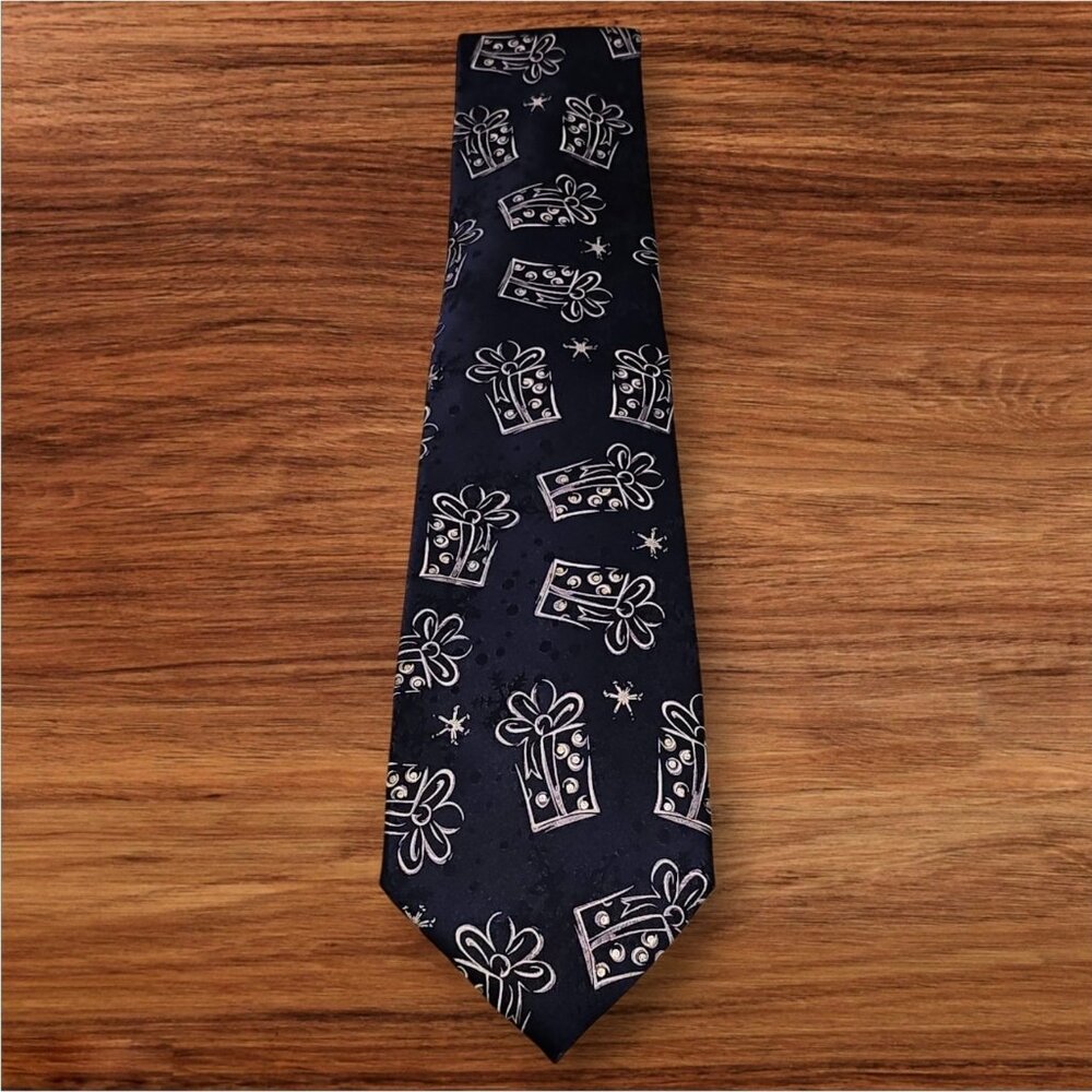 Men’s Christmas Gift Box Pattern Necktie Holiday Novelty Tie